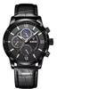 New Mens Watches LIGE Top Brand Leather Chronograph Waterproof Sport Automatic Date Quartz Watch For Men Relogio Masculino