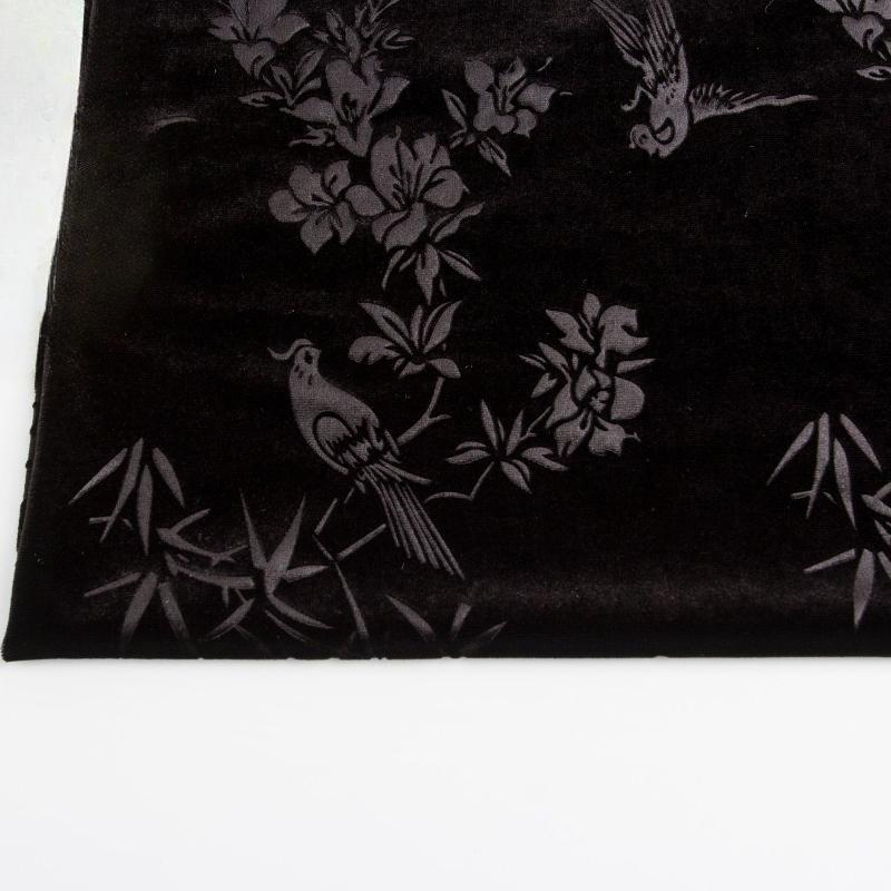 Черный цвет Брокат Эластичный Жаккардовый Бархат Ткань Африканская Нигерийская Ткань для DIY Шитья Платья Ципао Ширина 150см