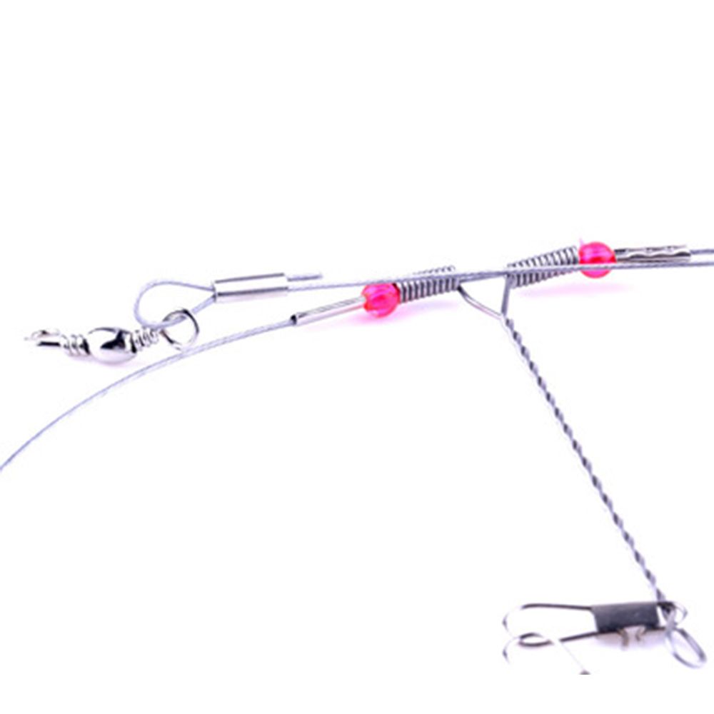 Steel String Rolling Swivels Safety Snaps Leader Trace With Snap Rope Wire Fishing Wire Line