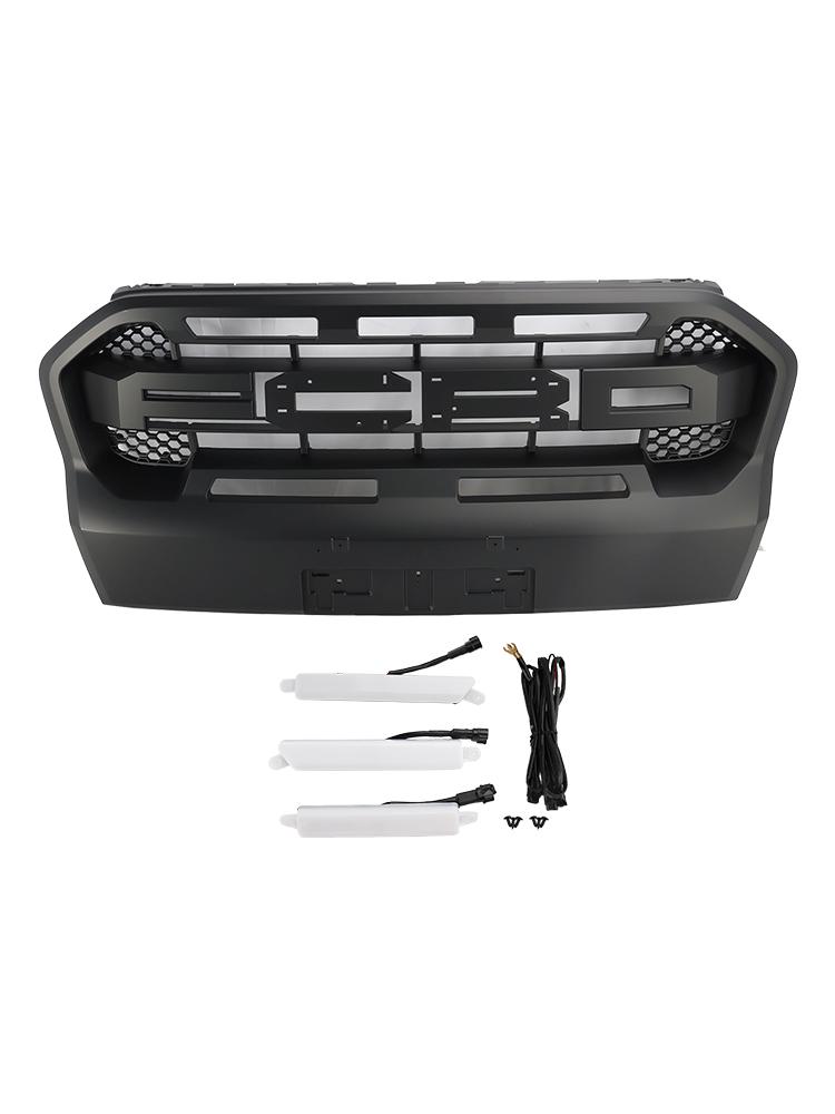 Решетка радиатора переднего бампера в стиле Raptor подходит для Ford Ranger 2019-2023 T8 со светодиодами