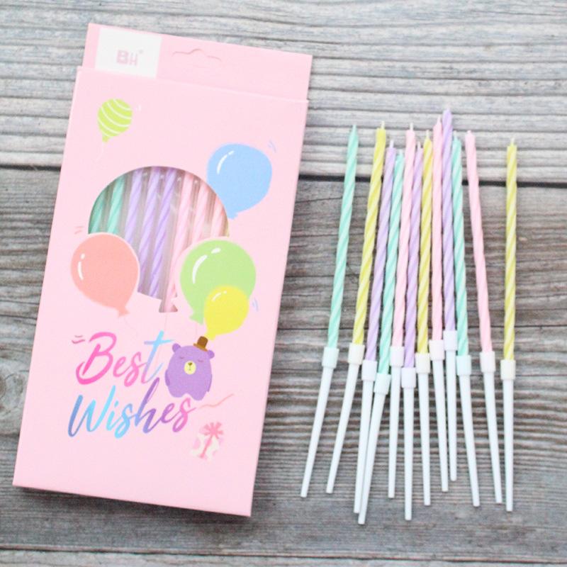 New Birthday Candle Colorful Thread Creative Children's Party Candle Happy Meeting A2 New Slender Candle