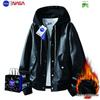 Мужская кожаная куртка NASA Slim Fit - Молодежный корейский стиль для осени/зимы