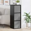 Sideboard with Drawers Black Oak Effect 35 x 32 x 99.5 cm