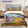 Whimsical Adventure Chocolate Land Bedding (1 * duvet cover + 2 * pillowcase, without core) 2D Flat Duvet cover and pillowcase Christmas birthday gift