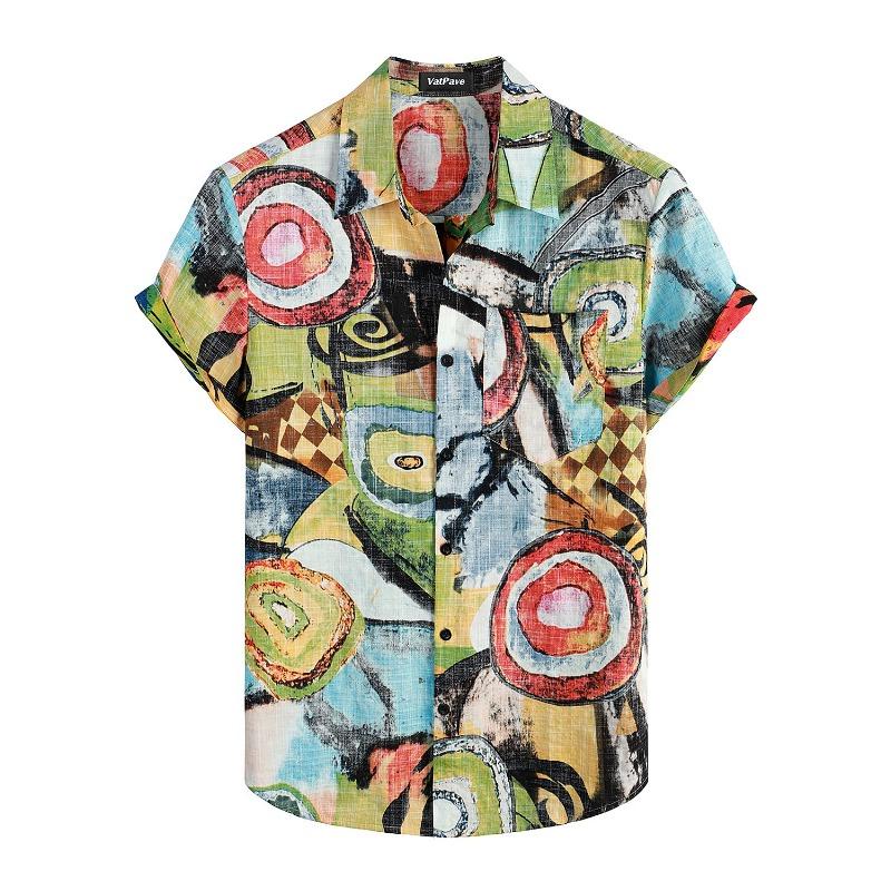 Летняя мужская рубашка Vocation Lapel Camisa с 3D-принтом, повседневная дышащая гавайская рубашка, модные мужские и женские топы, пляжная блузка с коротким рукавом