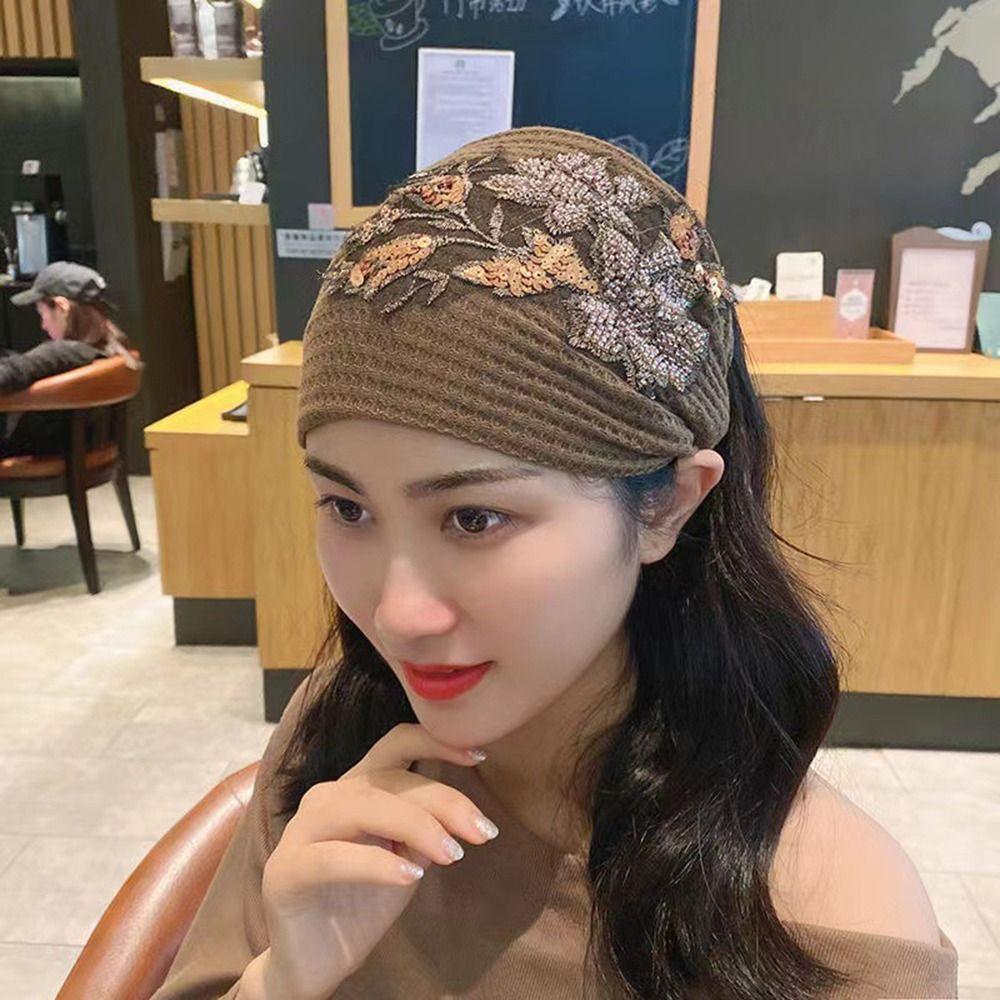 For Women Knitted Wool Flower Hair Hoop Women Hairband Korean Style Headband Hair Accessories