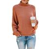 Turtleneck Sweater Women's Autumn and Winter Knitwear Loose Solid Color Large Size Commuter Top Women 817