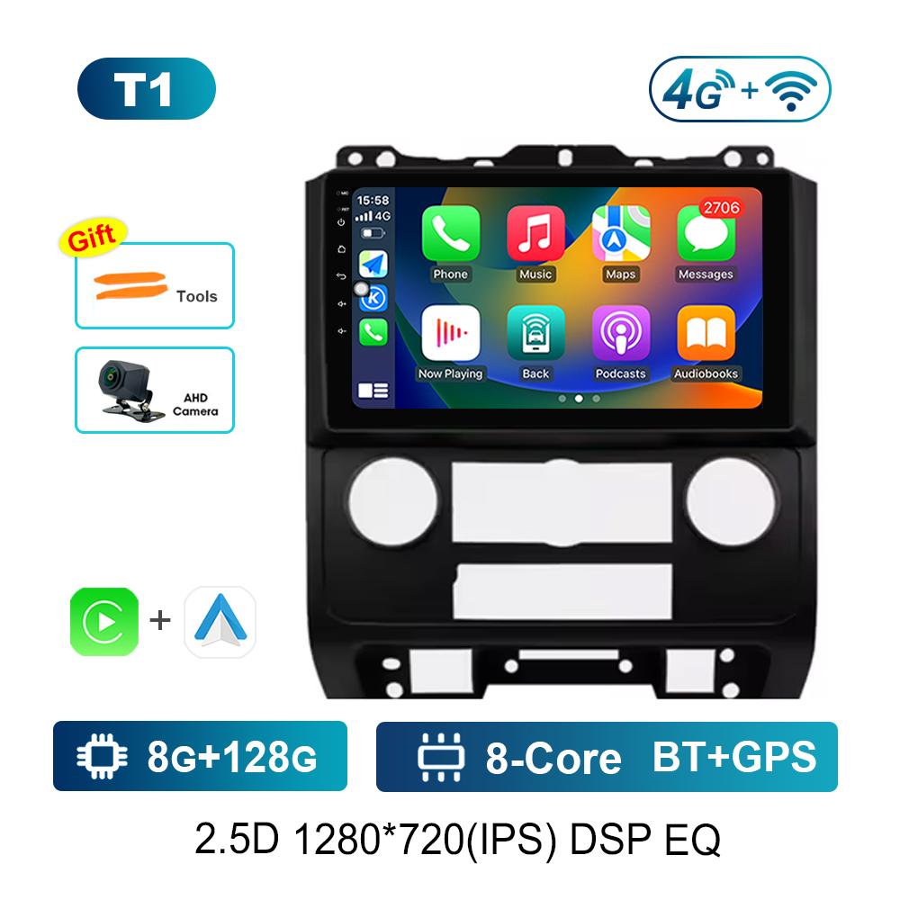 9'' Автомобильный видео мультимедийный плеер DSP Стерео для Ford Escape 2007 - 2012 Carplay ОС Android WiFi GPS 4G Bluetooth Разделенный экран