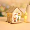 New Christmas LED Light Wood House Cute Christmas Tree Hanging Ornaments Holiday Decoration Home Decoration Accessories