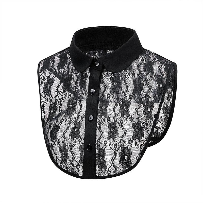 Fashion White Fake Collar Women Detachable Collars Black Woman False Collar Lace Removable Half Shirts Tie Top Collars Decor