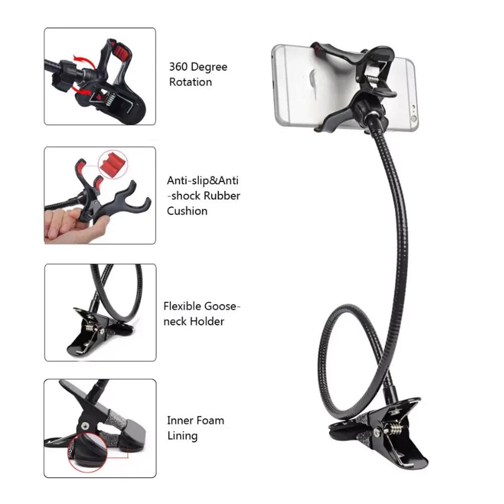 360 Универсальный ленивый кронштейн для мобильного телефона, портативный гибкий кронштейн для кровати, настольный кронштейн для смартфонов, подставка с зажимом для стола, основание-подставка