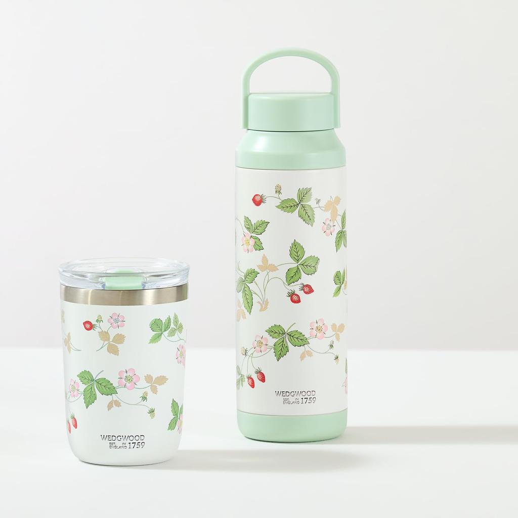 [Officially Imported] Wedgwood Wild Strawberry Stainless Steel Tumbler with Lid, 350ml, 1078324