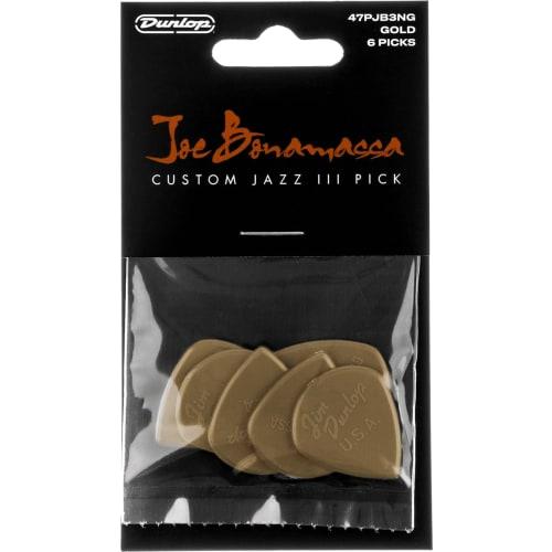 Jim Dunlop Joe Bonamassa Signature Picks, Bonamassa Jazz III Gold, 47PJB3NG