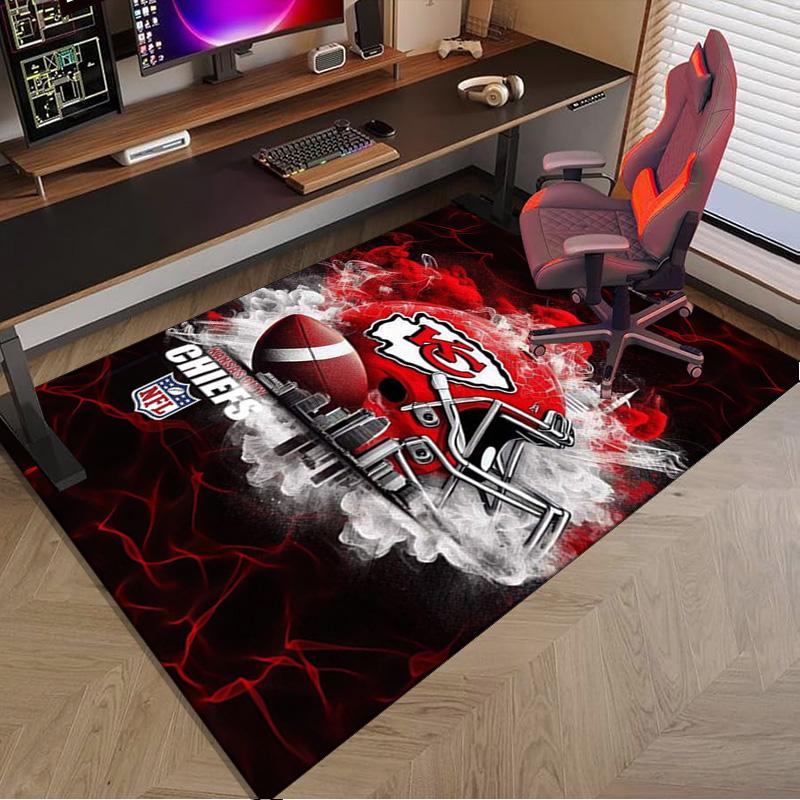 Kansas City Chiefs Logo Area Rug for Office, Chair Rug, Decorative Carpet Livingroom Mat, Large Size Fan gifts Christmas gifts