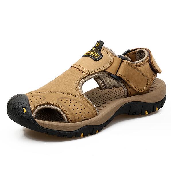 Модные летние спортивные сандалии из натуральной кожи для мужчин, треккинговые, походные, для лазания, повседневные кроссовки, мужская уличная мягкая римская обувь для плавания, пляжная обувь