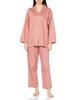 Room Long Long Pink [Champion] Wear, 100% Cotton, Sleeves, Pants, Yarn-dyed Satin, Women's,