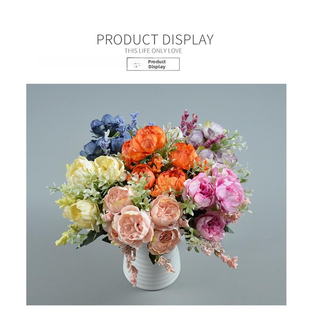 Realistic Silk Petals Peony Bouquet 5 Head Peony Bouquet