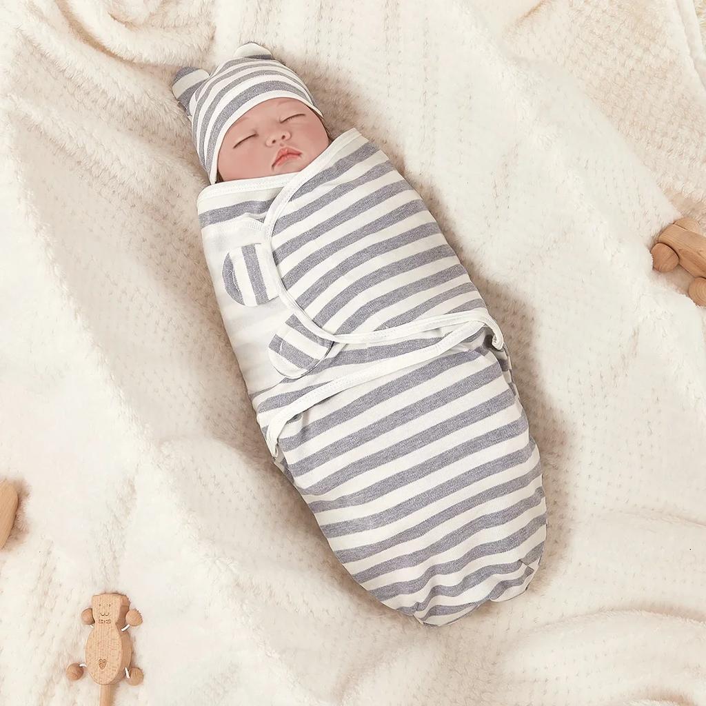 Soft Cotton Newborn Swaddle Sleepsack Anti-shock and Kick Blanket Suitable for 0-3 Months Undisturbed Sleep Infant Bedding