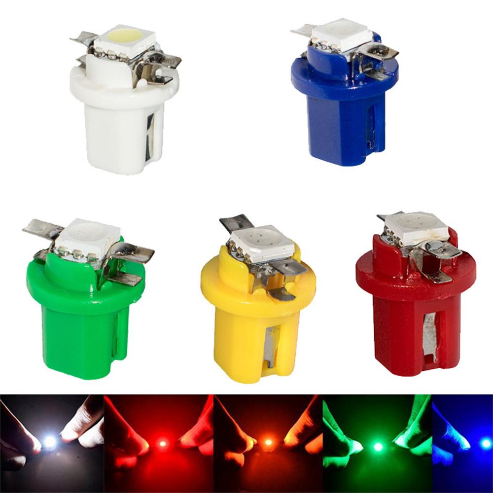 50pcs T5 5050 1SMD LED B8.5D 509T Indicator Gauge Dashboard Dash Side Lights Bulbs( Blue Yellow Red Green White Each of 10pc)