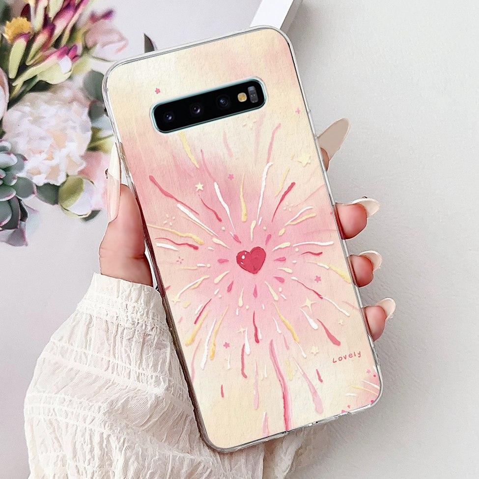 Чехол для Samsung S10 Plus SM-G975F Милый Кавайный Модный Цветочный Роскошный Крутой Расписной Мягкий Чехол для Телефона Samsung Galaxy S10+