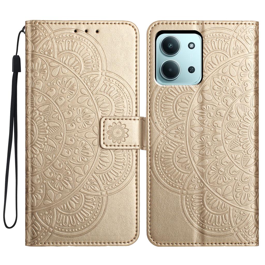 Для Xiaomi Redmi 15C 5G (США) (173мм)/15C 4G (США) (173мм) Кожаный чехол с отделениями для карт, узор мандалы, чехол-подставка для телефона