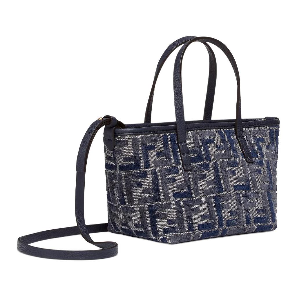 Fendi Roll Adjustable Detachable Shoulder Strap FF Pattern Crossbody Bag Mini Women handbags Blue 8BS096ASU1F1PQK
