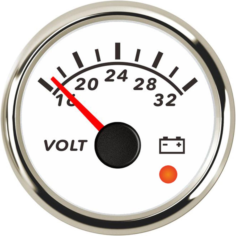 ELING Car Boat Yacht Truck Universal 52mm Voltmeter 8-16V 16-32V 9-32V Volt Gauge with 8 Colors Backlight and Alarm
