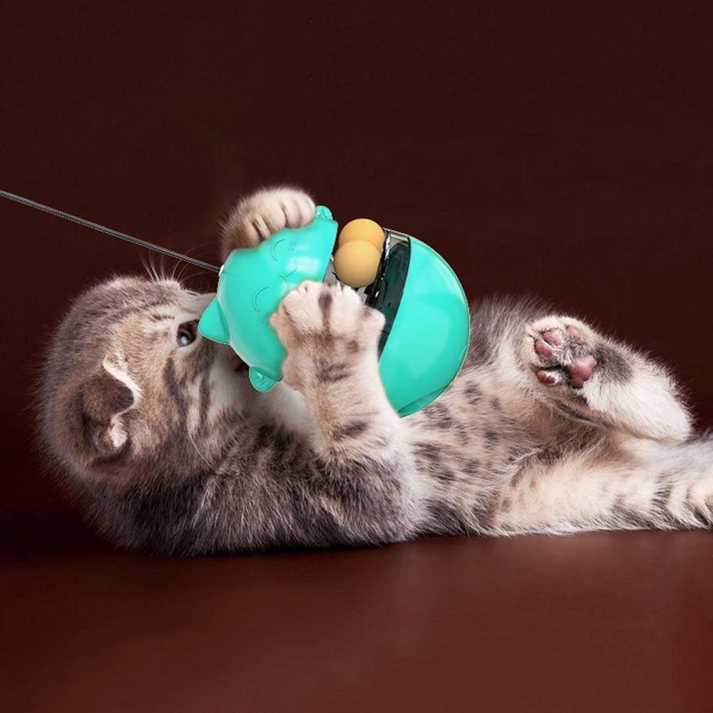 Treat Dispenser Leaking Food Ball Fun Training Cat Teasing Stick for Relieve Boredom