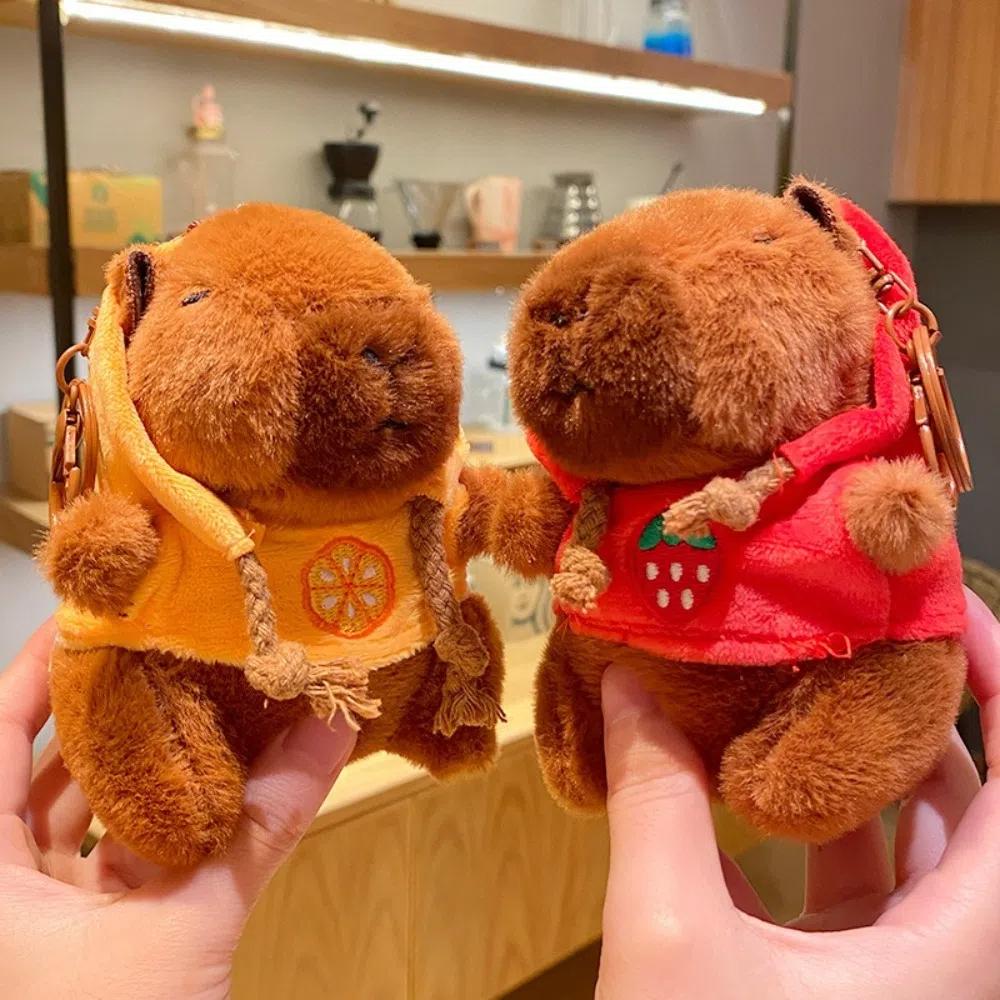 Small Size Simulation Doll Capybara Plush Pendant Soft Plush Toy Keychain  Birthday Gift