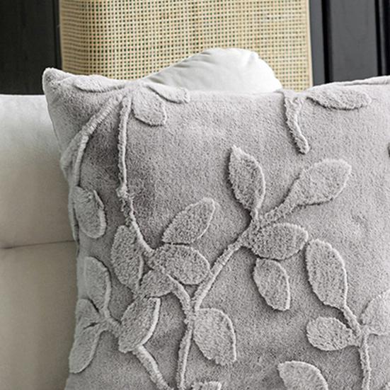 Plush Jacquard Pillow Cover, 3D Embossed Solid Color Cushion Case, 17.7 x17.7 Inch Anti-Static Soft Throw Pillow Cover, Modern Cozy Home Decor for