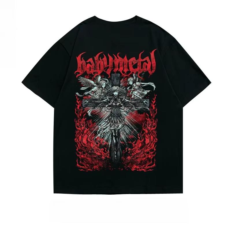 Babymetal Band Print Tshirt Suitable for Both Unisex and Women Summer Shortsleeved Casual Comfortable Cotton Streetwear