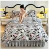 4pcs Double-sided Flannel Duvet Covers Milk Plush Bed Skirt Pillowcase Thicken Four Piece Set Bedding Article Three Piece Winter