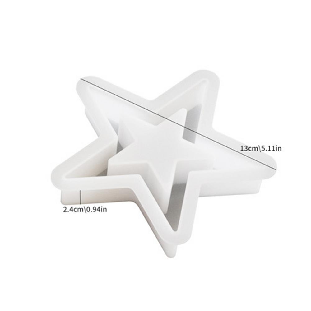 Silicone Christmas Star Mould 3D Five Pointed Star Candle Molds Desktop Ornament Decoration Handmade Craft Art Making Gift