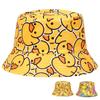 Unisex Duck Print Double-Sided Wearing Personality Bucket Hats Fishermen Caps Outdoor Casual Cap Sunscreen Hat