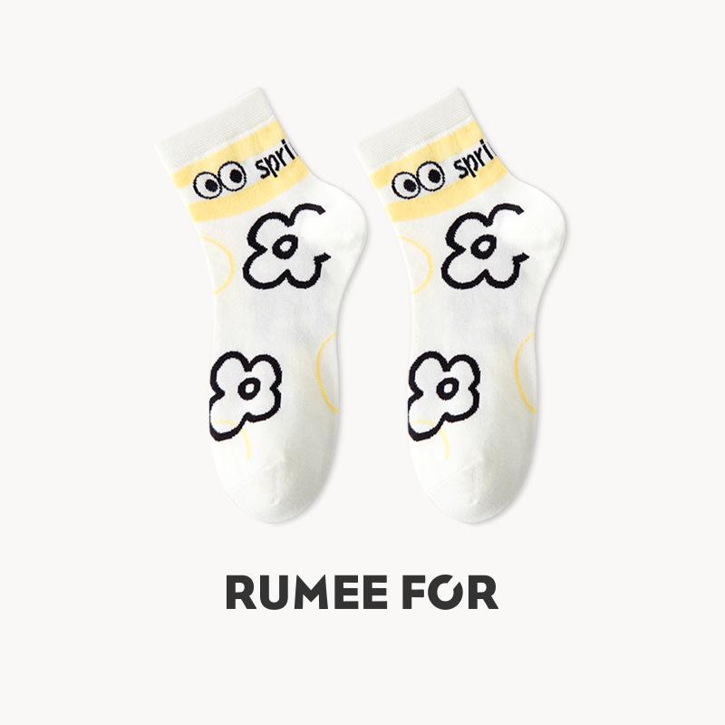 Модные женские носки до середины икры Lumi – Милые хлопковые носки с 3D-тюльпанами