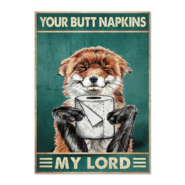 Милые животные аниме туалетная бумага кошка тигр холст живопись настенные художественные принты и постеры настенные картины для гостиной домашний декор без рамки