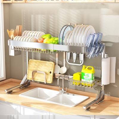 Полка для кухонной мойки из нержавеющей стали, столешница, многофункциональная полка для посуды, стеллаж для сушки посуды, стеллаж для хранения посуды на раковине