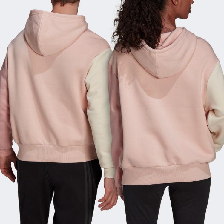 Adidas Свободная спортивная толстовка с капюшоном Colorblock Spliced, мужские топы Vapor-Pink White HU0413