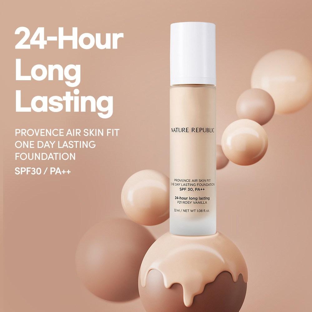 Nature Republic Provence Air Skin Fit One Day Lasting Foundation 30 мл, P21 Rosy Vanilla, 1 шт.
