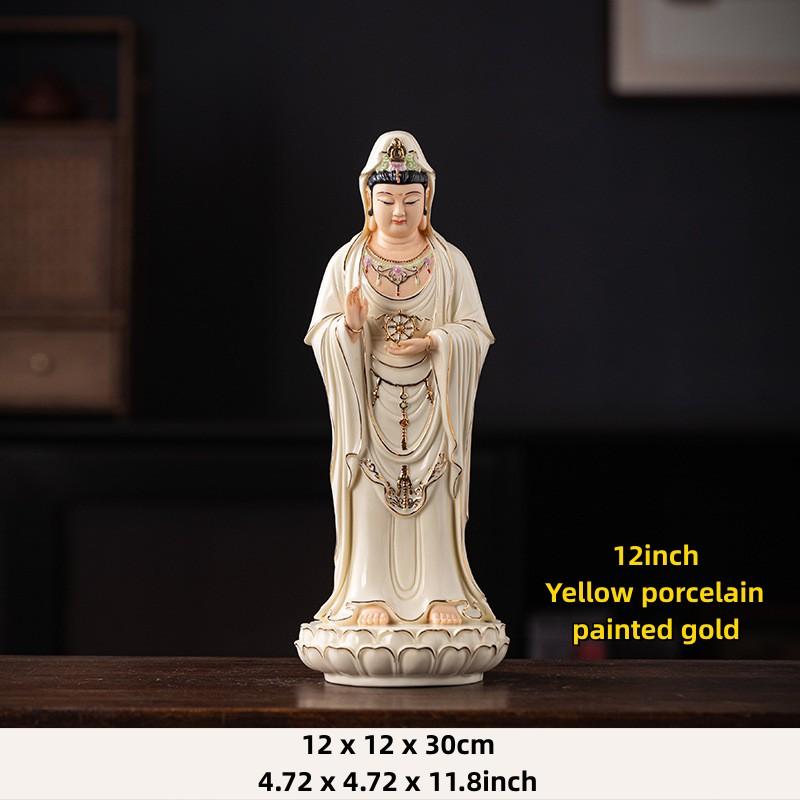 12in Guanyin Bodhisattva Buddha Statues Ceramic Statues Avalokitesvara Buddha God HOME Shrine Altar FENG SHUI Statue Home Decor