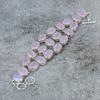 Pink Chalcedony Gemstone Handmade 925 Sterling Silver Bracelet 7-8" M-307