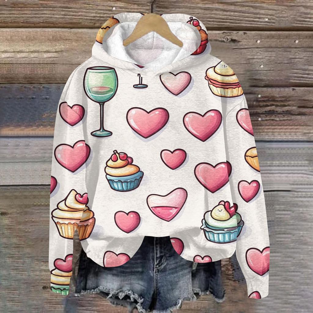 Женская плюшевая теплая повседневная куртка с принтом ко Дню святого Валентина, зимняя куртка