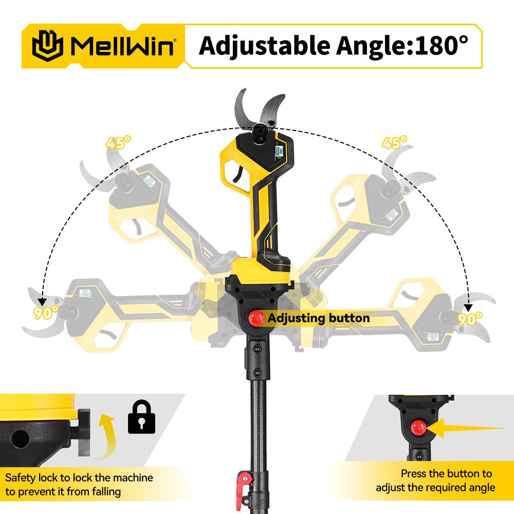 MELLWIN 2-в-1 Бесщеточный Электрический Сучкорез-Секатор с Телескопической Ручкой 180 см Садовый Инструмент-Секатор Для Аккумулятора Makita 18V