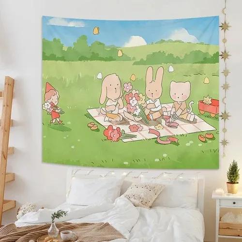 Декоративный гобелен Fresh Field Spring Outing Style для спальни, гостиной, украшения стен дома, гобелен