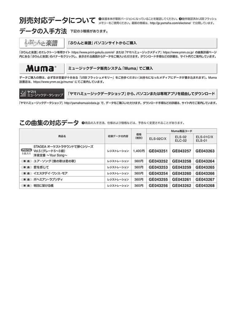 STAGEA Игра с оркестровым звуком Оценки Стандартная западная музыка Игра с оркестровым звуком 5-3 Том 5 ~Ваша песня~ (СТАЖЕА<Grades 5-3>)