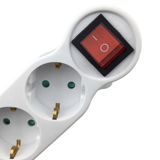 3 Holes EU Plug Electronic Power Strip Fast Charging Switch Extension Socket