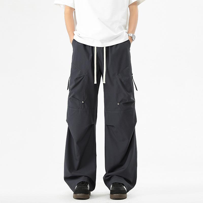 Рабочие брюки для мужских новых весенне-осенних свободных прямых брюк в стиле хай-стрит