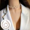 Chain Choker Pearl Beaded Jewelry Suit Hand Bangle Women Jewelry Set  Wedding