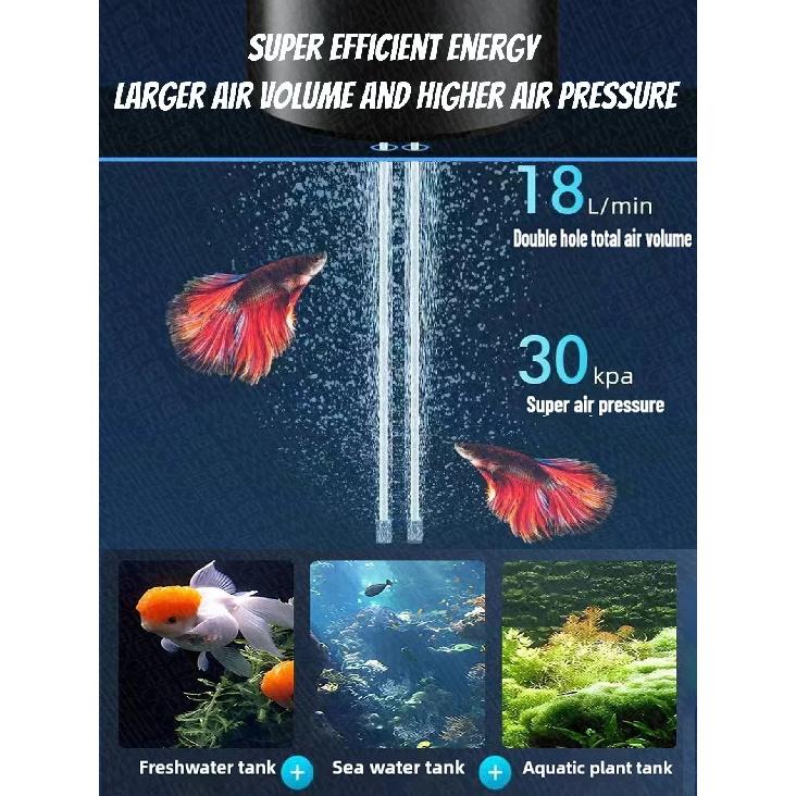 Rechargeable Oxygen Pump for Outdoor Fishing/Aquarium Portable Silent Air Pump with 2 Air Disks Fish Tank Aquarium Accessories
