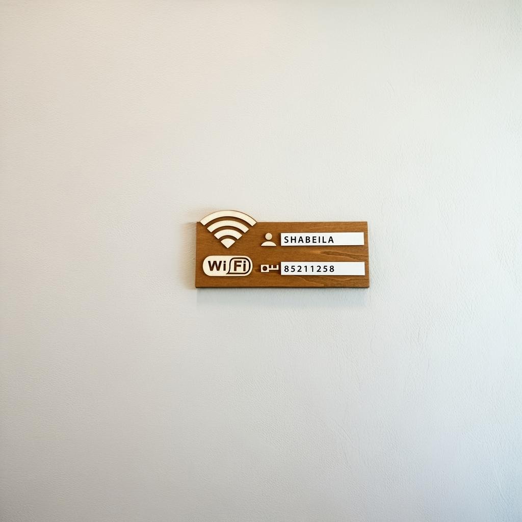 1 шт. Деревянная табличка в деревенском стиле с паролем WiFi, Винтажная настенная табличка-индикатор беспроводной сети, Многофункциональный аксессуар для домашнего декора, Не требует питания
